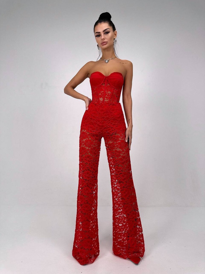 Комплект: мереживний корсет бюстьє + штани + піджак  | PUSHKA SHOP