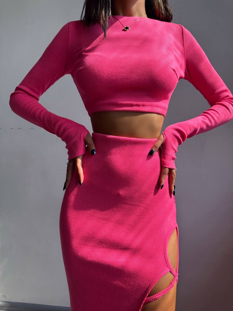 Комплект: топ + спідниця із зав‘язками на ніжку  | PUSHKA SHOP