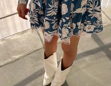 Сукня міні на гудзиках,декорована мереживом  | PUSHKA SHOP