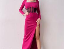 Сукня-міді  з елементами корсету   | PUSHKA SHOP