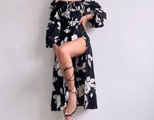 Сукня міді з квітковим принтом  | PUSHKA SHOP