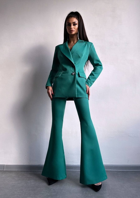 Костюм: піджак на підкладці, штани кльош+ жилет  | PUSHKA SHOP