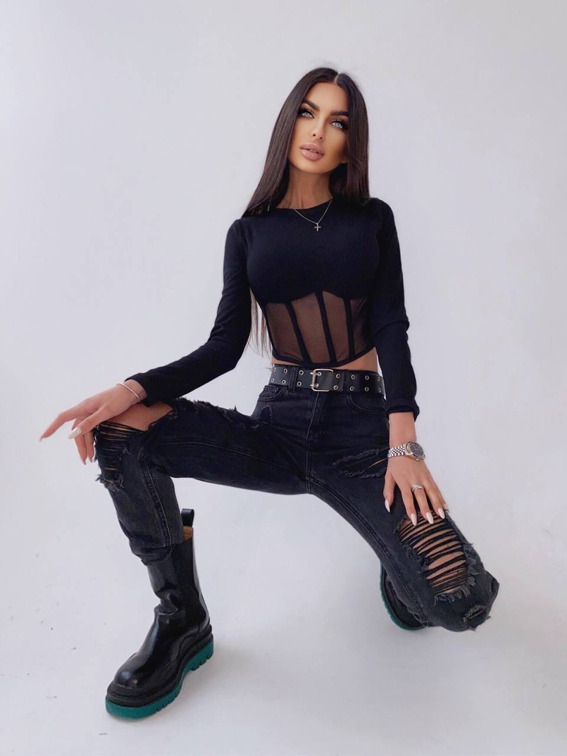 Топ с корсетной вставкой на косточках  Топ с корсетной вставкой на косточках  | PUSHKA SHOP