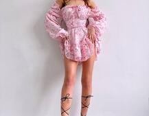 Квіткова сукня з воланами та шнуровкою по спинці Квіткова сукня з воланами та шнуровкою по спинці | PUSHKA SHOP