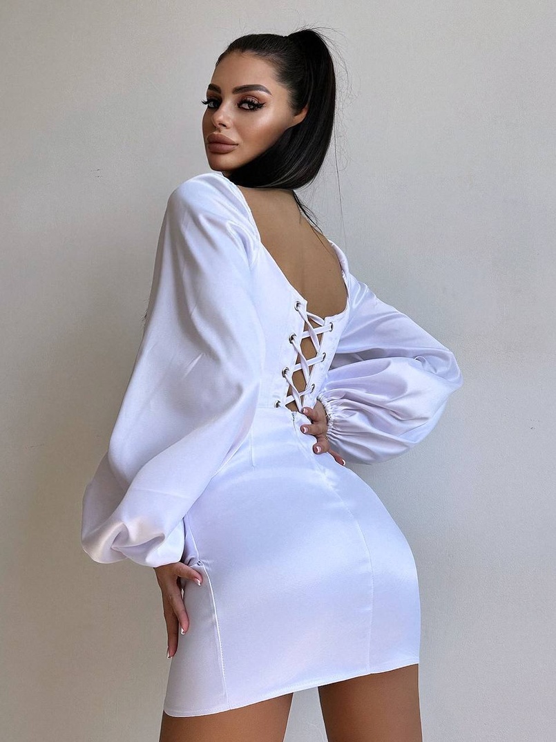 Атласний  комплект: корсет + спідниця з драпіруванням | PUSHKA SHOP