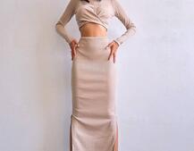 Комплект: топ + спідниця с розрізами  | PUSHKA SHOP