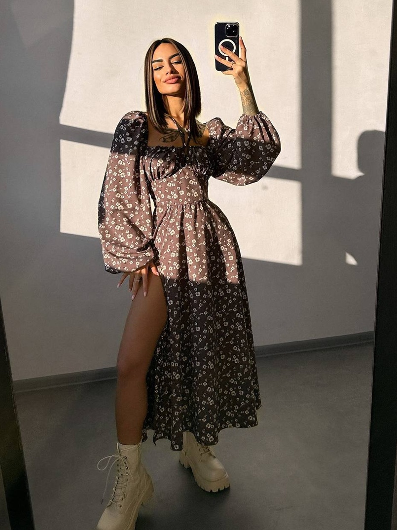 Улюблена сукня-міді зі шнурівкою на талії Улюблена сукня-міді зі шнурівкою на талії | PUSHKA SHOP