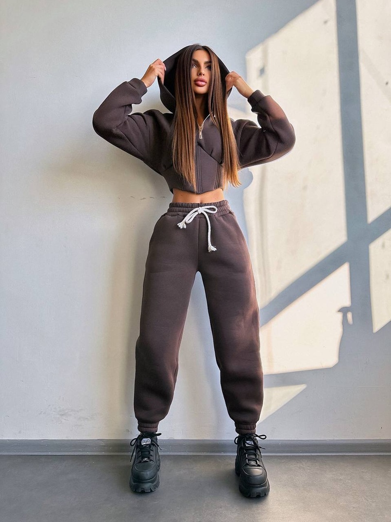 Комплект на флісі : худі з елементами корсету + штани Комплект на флісі : худі з елементами корсету + штани | PUSHKA SHOP