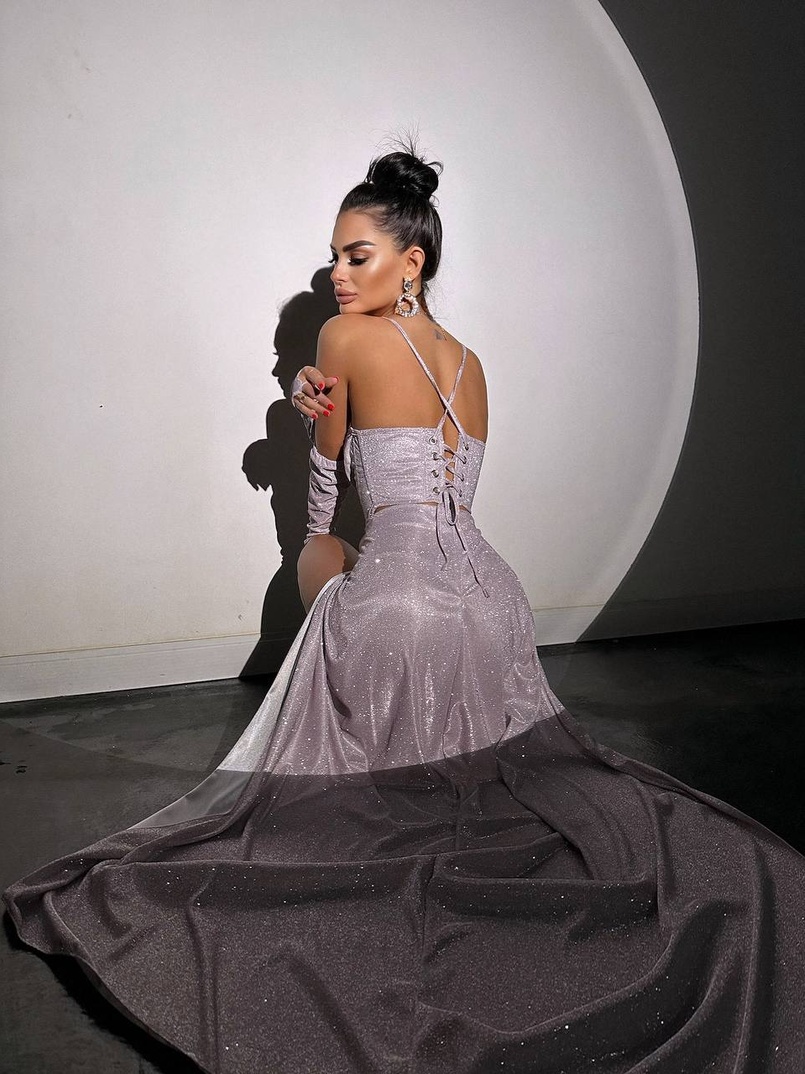 Сяючий комплект: корсет+ рукавички + спідниця максі Сяючий комплект: корсет+ рукавички + спідниця максі | PUSHKA SHOP