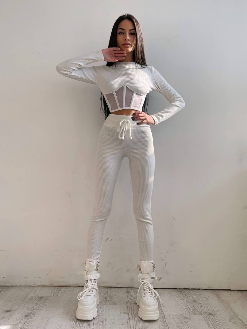Трикотажний комплект: корсетний топ + легінси | PUSHKA SHOP