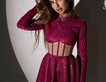 Блискуча корсетна сукня з пишною спідницею Блискуча корсетна сукня з пишною спідницею | PUSHKA SHOP