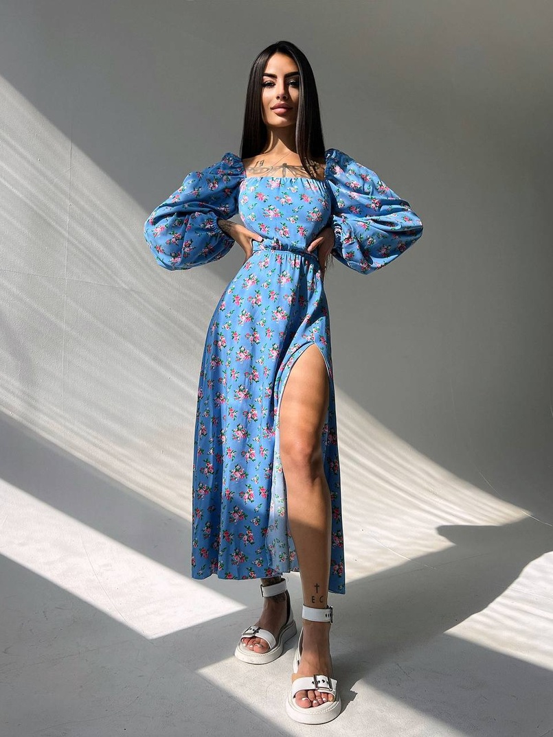 Платье миди со шнуровкой на спинке Платье миди со шнуровкой на спинке | PUSHKA SHOP