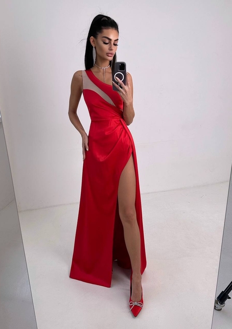 Атласна сукня максі  | PUSHKA SHOP