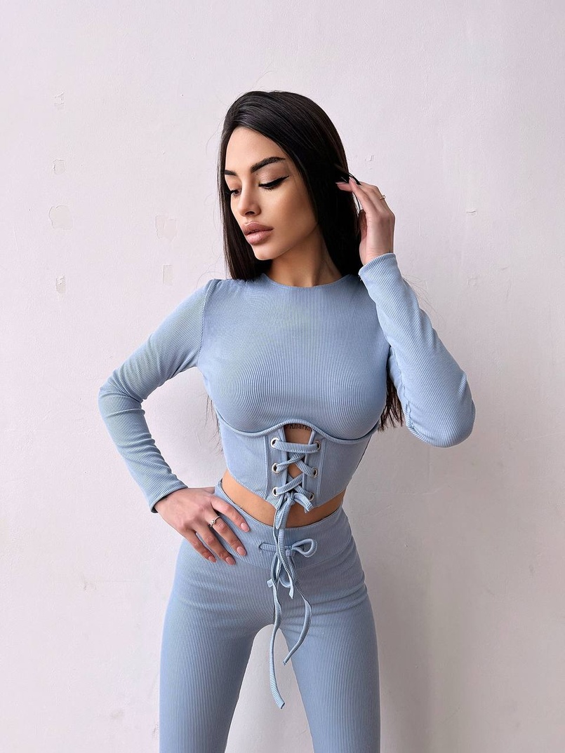 Трикотажний комплект: корсетний топ + легінси | PUSHKA SHOP