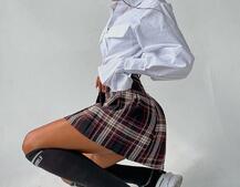 Комплект: рубашка + юбка в складку с отстегивающимся карманом  Комплект: рубашка + юбка в складку с отстегивающимся карманом  | PUSHKA SHOP