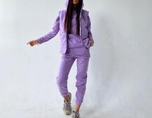 Лавандовый комплект тройка: Свитшот, джоггеры и желетка | PUSHKA SHOP