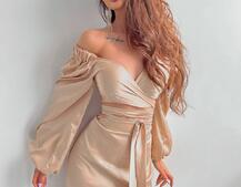 Шелковый комплект: топ с завязками на талии + юбка миди с разрезом  | PUSHKA SHOP