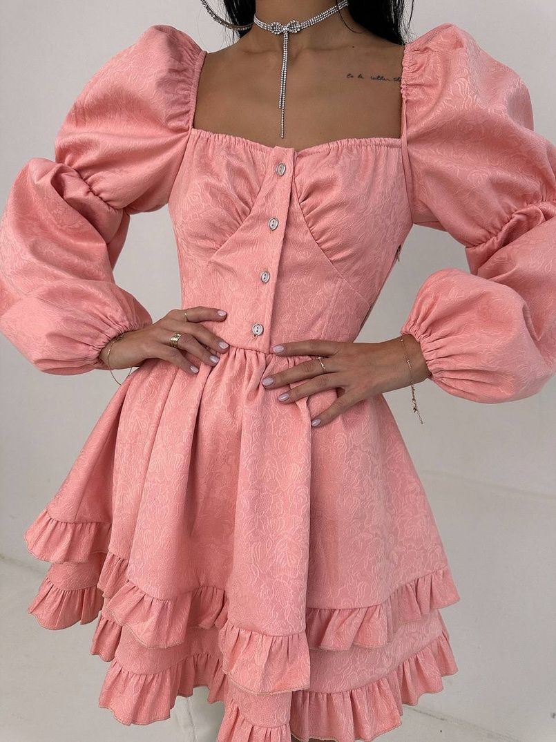 Корсетна сукня  з пишною подвійною спідницею та рюшами  | PUSHKA SHOP