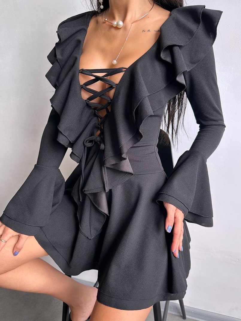 Сукня з з воланами на ґудзиках Сукня з з воланами на ґудзиках | PUSHKA SHOP