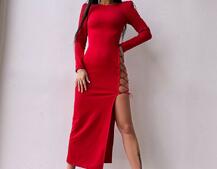 Сукня міді з підплічниками та шнурівкою Розмір вирізу можна регулювати шнурівкою | PUSHKA SHOP