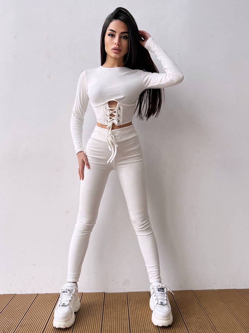 Трикотажний комплект: корсетний топ + легінси | PUSHKA SHOP