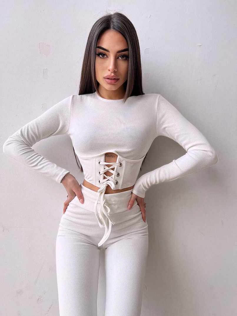 Трикотажний комплект: корсетний топ + легінси | PUSHKA SHOP