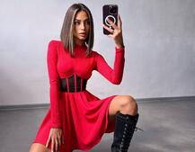 Приталена сукня з корсетною вставкою та спідницею-сонцем Приталена сукня з корсетною вставкою та спідницею-сонцем | PUSHKA SHOP