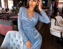 Платье-футляр из голографического трикотажа с люрексом  Платье-футляр из голографического трикотажа с люрексом  | PUSHKA SHOP