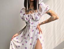 Сукня- міді  з квітковим принтом | PUSHKA SHOP