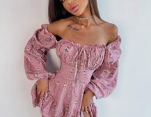 Сукня з квітковим принтом з воланами на ґудзиках Сукня з квітковим принтом з воланами на ґудзиках | PUSHKA SHOP