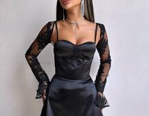 Атласна корсетна сукня-бюстьє + мереживне болеро | PUSHKA SHOP
