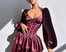 Сукня з корсетом, декорованим стразами  Ручна робота  | PUSHKA SHOP