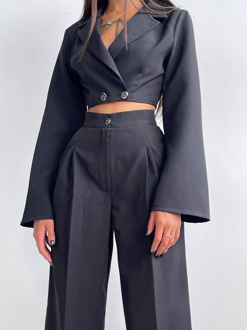 Брючный костюм с широкими штанами  | PUSHKA SHOP