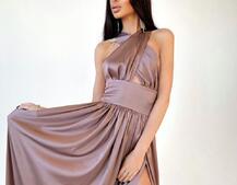 Платье макси с разрезом на юбке и верхом на завязках Платье макси с разрезом на юбке и верхом на завязках | PUSHKA SHOP