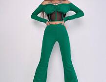 Комплект : штани кльош і топ з елементами корсету  | PUSHKA SHOP