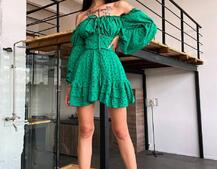 Сукня в горошок на ґудзиках з воланами Сукня в горошок на ґудзиках з воланами | PUSHKA SHOP