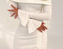 Трикотажна сукня міді з хомутом   | PUSHKA SHOP