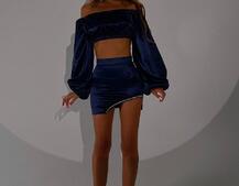 Атласний комплект, декорований стразами Ручна робота, прикраса пришита  | PUSHKA SHOP