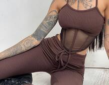 Трикотажный комплект: корсетный топ на косточках + леггинсы | PUSHKA SHOP