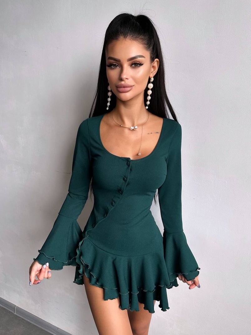 Сукня з з воланами на ґудзиках Сукня з з воланами на ґудзиках | PUSHKA SHOP