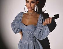 Сяюча корсетна сукня бюстьє з подвійною спідницею  | PUSHKA SHOP