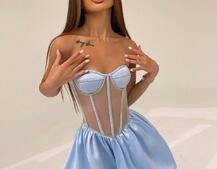 Сукня з чашечками та елементами корсету декорована стразами  | PUSHKA SHOP