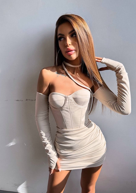 Корсетна сукня міні з філіжанками  | PUSHKA SHOP