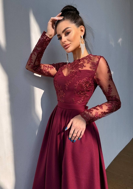 Сукня максі з мереживом  | PUSHKA SHOP