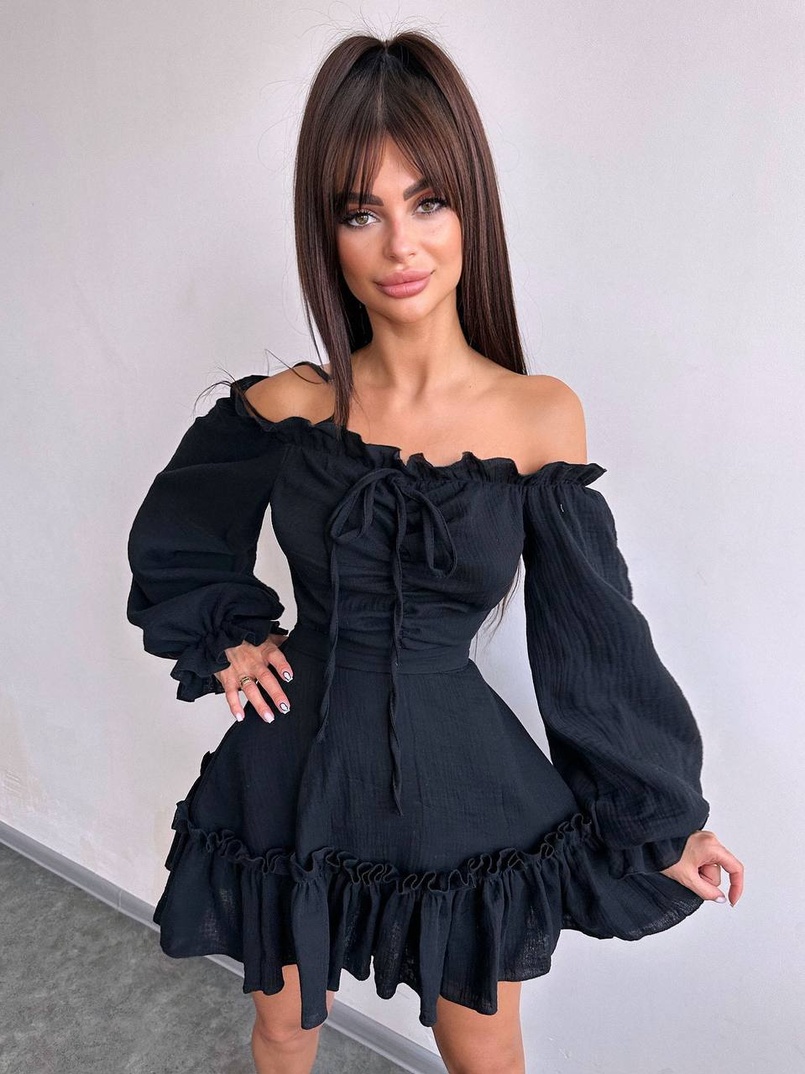 Муслінова сукня з рюшами   | PUSHKA SHOP