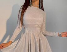 Блискуча сукня міні з відкритою спиною  Блискуча сукня міні з відкритою спиною  | PUSHKA SHOP