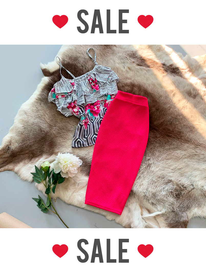 Малиновая юбка карандаш  | PUSHKA SHOP