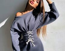 Тепле затишне худі over-size на флісі + корсет на шнурівці Можна носити з корсетом та без | PUSHKA SHOP