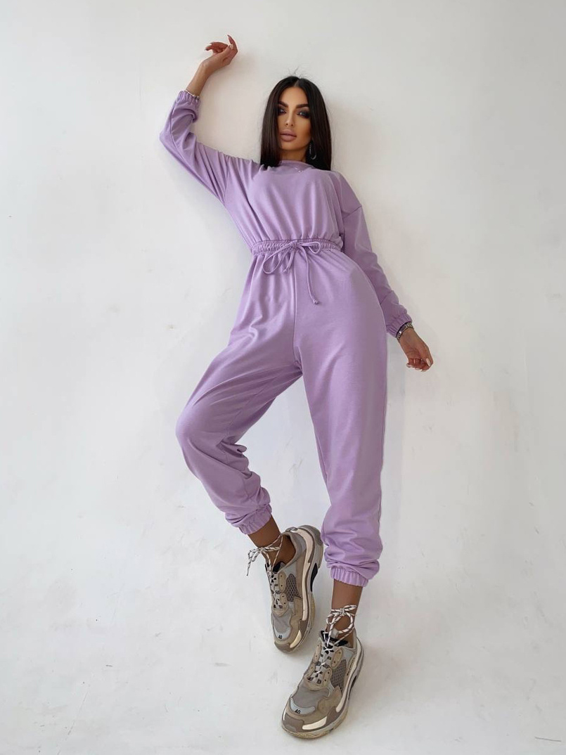 Комплект: комфортный трикотажный комбинезон   укорочённый двухсторонний жилет  | PUSHKA SHOP