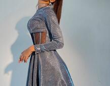 Приталена блискуча сукня з корсетною вставкою та пишною спідницею-сонцем | PUSHKA SHOP